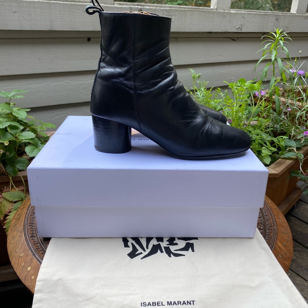 Isabel Marant black leather booties, size 37